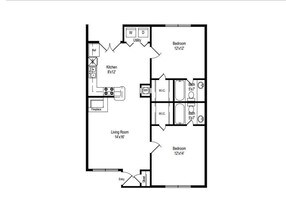 2X2-  888sqft 2303 floor plan